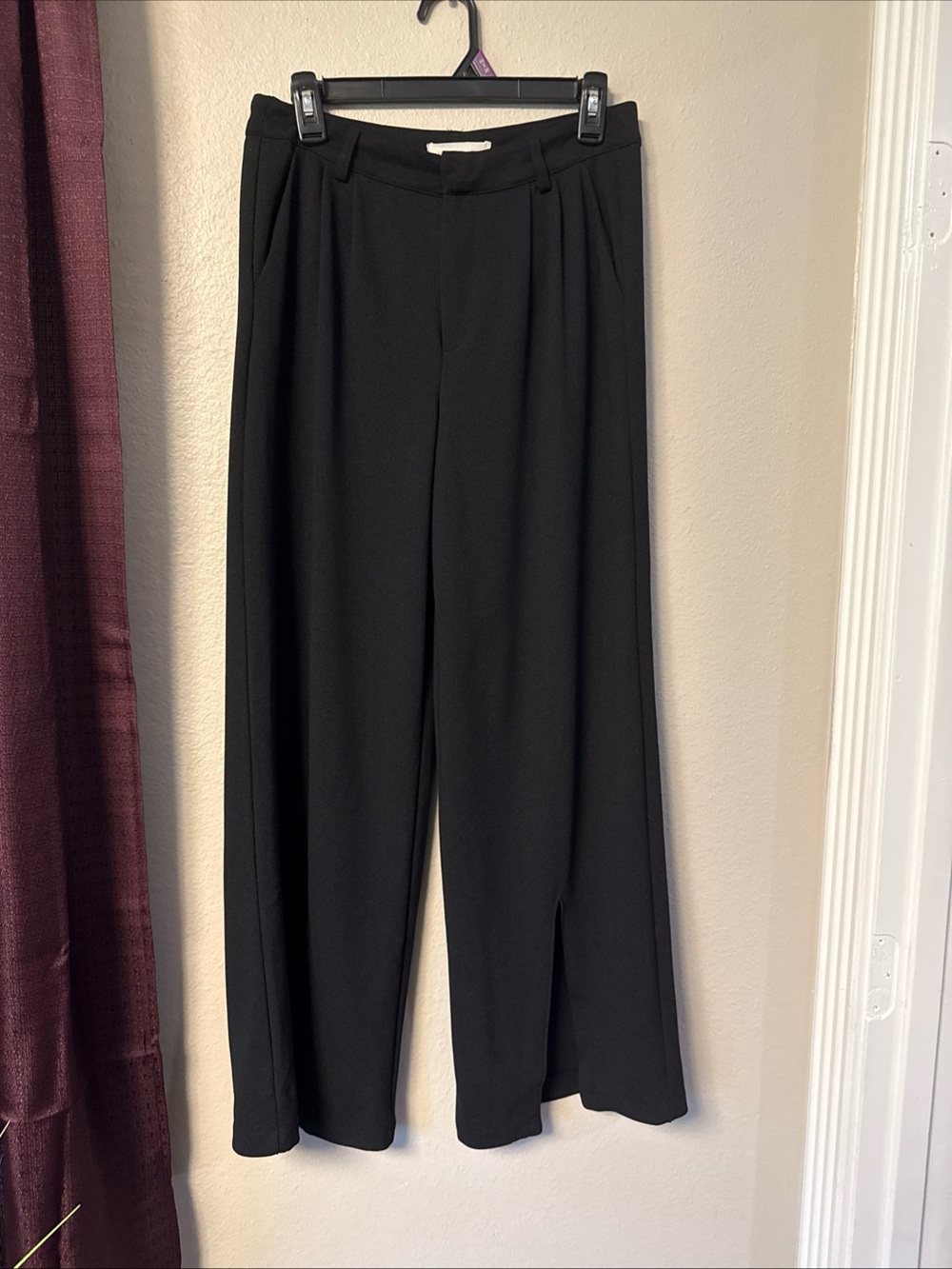 B5/2 Happily Grey Black Front Slit Slacks Size 5 W28/L28 1/2